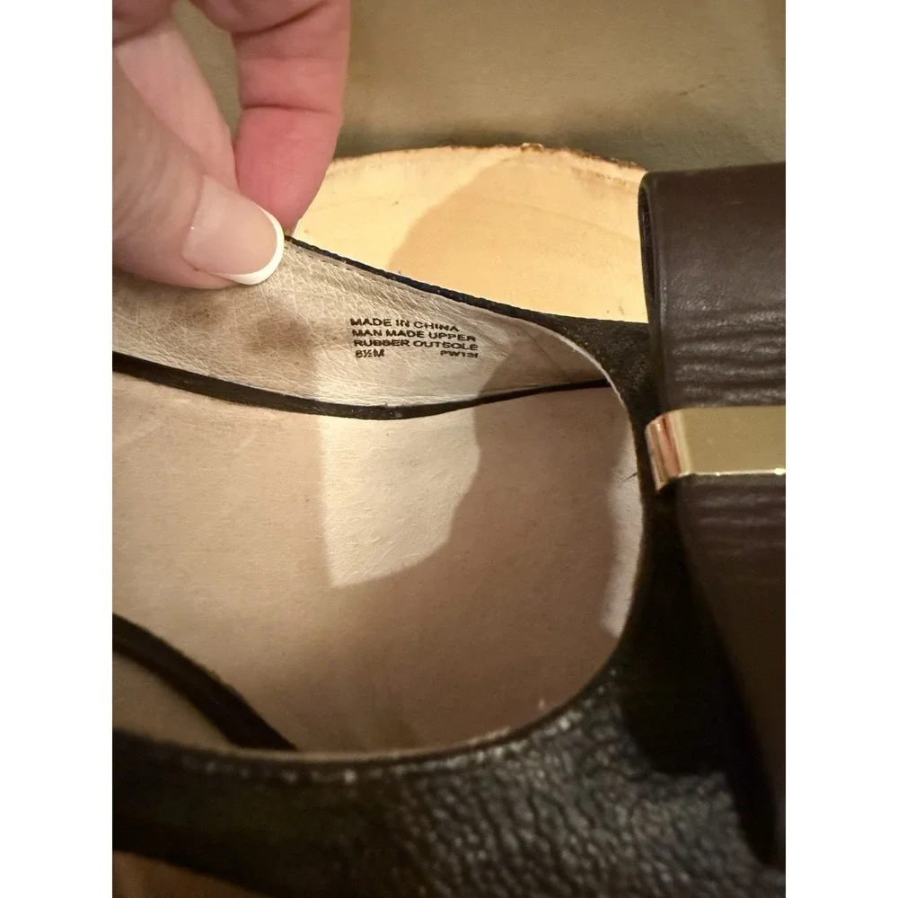 Michael Kors MEG MK 8.5 Brown Logo‎ Signature Peep Toe Bow Espadrille's Wedges